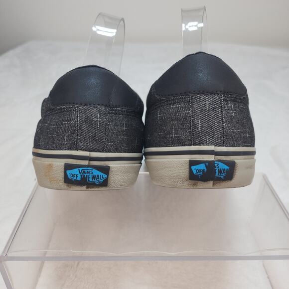 Vans Shoes Mens 12 Dark Gray Blue Black Fabric Low Tops Skater Grunge Preppy - Picture 7 of 13